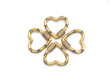 Gold Micro Pave Heart with Colorful CZ Cross Patten Clasp, Heart Lock, CZ Pave Gold Plated Clasp, 28x30mm,mm, sku#H267
