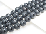 Natural Black Onyx Matte Round with one line Beads, 6mm/8mm/10mm/12mm/14mm  Round beads, Matte Round Black Onyx, 15.5inch strand, SKU#V15