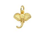 18K Dainty Gold Elephant Head Shape Pendant/Charm,Cute Elephant Charm, Necklace Bracelet Charm Pendant,13x12mm, Sku#Y402