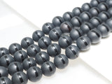 Natural Black Onyx Matte Round with one line Beads, 6mm/8mm/10mm/12mm/14mm  Round beads, Matte Round Black Onyx, 15.5inch strand, SKU#V15