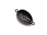 Colorful CZ Micro Pave Cowrie Shell Shape Connector for Bracelet/Necklace,Box Connector, 11x22x8mm,sku#E469