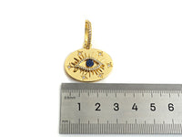 CZ Evil Eye Huggie Earrings, Sku#J236