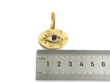 CZ Evil Eye Huggie Earrings, Sku#J236