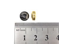 Big Hole CZ Pave Big Hole Spacer beads, Cubic Zirconia Spacer Beads, European Large hole Bead, 4x8mm, sku#Z879