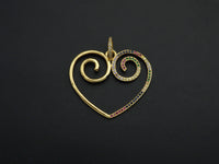 Colorful CZ Curved Heart Pendant,Sku#F1121C