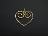 Colorful CZ Curved Heart Pendant,Sku#F1121C