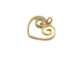 Colorful CZ Curved Heart Pendant,Sku#F1121C