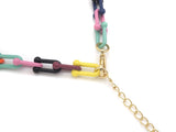 Rainbow Enamel U Chain Necklace Bracelet, Colorful Chain Link Necklace, Retro Colorful Chain Necklace Bracelet, sku#M399