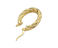 Gold Twisted Hoop Earrings, Sku#J301