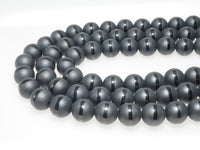 Natural Black Onyx Matte Round with one line Beads, 6mm/8mm/10mm/12mm/14mm  Round beads, Matte Round Black Onyx, 15.5inch strand, SKU#V15