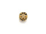 CZ Pave Black Eye Cage beads, Cubic Zirconia Eye Spacer Beads, Gold/Rose Gold/Silver Spacer Beads, Men's Jewelry Findings, 10x11mm, sku#Z925