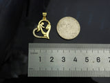 CZ Micro Pave Mama and Baby On Heart Frame Shape Pendant, 18K Gold Filled Mom Charm, Mother's Day Necklace Pendant,16x20mm,Sku#LD132
