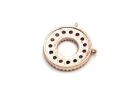 Colorful CZ Micro Pave Circular Ring  Pendant, Cz Pave Pendant, Gold/Rose Gold/Silver/Gunmetal plated, 17x17mm, Sku#F784