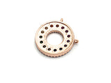 Colorful CZ Micro Pave Circular Ring  Pendant, Cz Pave Pendant, Gold/Rose Gold/Silver/Gunmetal plated, 17x17mm, Sku#F784