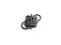 CZ Micro Pave Clover InterLock Clasp, Buckle Interlock, Interlocking Clasp Fastener, 16x26mm, sku#H286