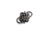 CZ Micro Pave Clover InterLock Clasp, Buckle Interlock, Interlocking Clasp Fastener, 16x26mm, sku#H286