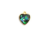 100% Natural Abalone Heart Shape Charm Pendant, Abalone Shell Charm, Heart Charm, Shell Charm, 10x12mm,SKU#Z316