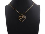 Colorful CZ Curved Heart Pendant,Sku#F1121C