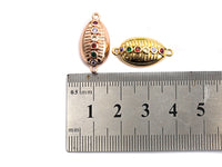 Colorful CZ Micro Pave Cowrie Shell Shape Connector for Bracelet/Necklace,Box Connector, 11x22x8mm,sku#E469