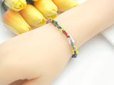 Rainbow Enamel U Chain Necklace Bracelet, Colorful Chain Link Necklace, Retro Colorful Chain Necklace Bracelet, sku#M399