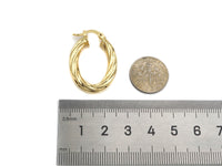 Gold Twisted Hoop Earrings, Sku#J301