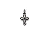 CZ Micro Pave Cross Flower Charm, Cubic Zirconia Pave Pendant, Fashion Jewelry Findings, 10x15mm, sku#Z832