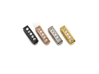 CZ Micro Pave Two Hole Oval Spacer beads, Cubic Zirconia Spacer Beads For double Strands,, 4x5x13mm, sku#Z880