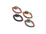 Colorful Enamel pave Oval Evil Eye Shape Clasp, Gold/Silver/Rose Gold/Gunmetal Carabiner Clasp, 15x25mm, sku#H228
