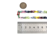 Rainbow Enamel U Chain Necklace Bracelet, Colorful Chain Link Necklace, Retro Colorful Chain Necklace Bracelet, sku#M399