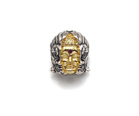 CZ Micro Pave Mask Head Spacer Beads, Antique Silver Monster Beads, Men's Findings, CZ Pave beads, Bracelet Beads,11x12x9mm, sku#Y323