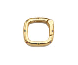 CZ Micro Pave Square Shape Carabiner Clasp with Easy Open Spring, Square Spring Snap Clasp, 18mm, sku#H304