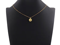 Medallion Dancing Lady Pendant, Embossment Disc Pendant, Cubic Zirconia Pendant, Gold Tone, 13mm, Sku#Z802