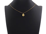 Medallion Dancing Lady Pendant, Embossment Disc Pendant, Cubic Zirconia Pendant, Gold Tone, 13mm, Sku#Z802