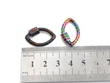 Colorful Enamel pave Oval Evil Eye Shape Clasp, Gold/Silver/Rose Gold/Gunmetal Carabiner Clasp, 15x25mm, sku#H228