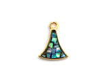 100% Natural Abalone Fan-Shaped Pendant/Charm, Fan Shape Abalone Shell Charm, Abalone Jewelry 9x12mm,SKU#Z304