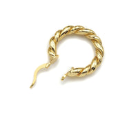 Gold Twisted Hoop Earrings, Sku#J302