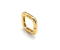 CZ Micro Pave Square Shape Carabiner Clasp with Easy Open Spring, Square Spring Snap Clasp, 18mm, sku#H304