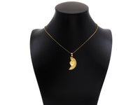 Love Heart On Cresent Moon Shape Pendant,18K Gold Charm, Necklace Bracelet Charm Pendant,16x30mm,Sku#FH164