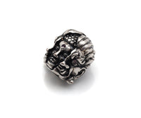 CZ Micro Pave Mask Head Spacer Beads, Antique Silver Monster Beads, Men's Findings, CZ Pave beads, Bracelet Beads,11x12x9mm, sku#Y323