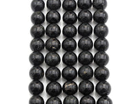Black Mother of Pearl Beads, 6mm/8mm/10mm/12mm Round Smooth MOP, Shell Beads, Black Beads, 15.5" Full Strand, sku#U618
