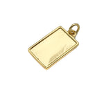 18K Dainty Gold Leaf On Rectangle Shape Pendant/Charm,Gold Medallion Charm, Necklace Bracelet Charm Pendant,11x20mm, Sku#Y403 Bestbeads&Beyond