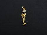 Clear CZ Micro Pave Mermaid Shaped Pendant/Charm, Mermaid Cubic Zirconia Pendant Charm, 6x23mm,sku#Z803