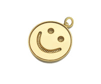 Large Pave Enamel Pink Smiley Face 38mm Pendant, Cubic Zirconia Pave Pendant, Happy face charm, Pink Smiley Face, Sku#ML41