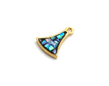 100% Natural Abalone Fan-Shaped Pendant/Charm, Fan Shape Abalone Shell Charm, Abalone Jewelry 9x12mm,SKU#Z304