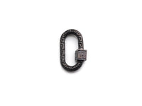 NEW Engraved Oval Shape Clasp, CZ Pave Clasp, Gold/Silver/Rose Gold/Gunmetal Carabiner Clasp, 14x23mm, sku#H205