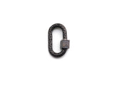 NEW Engraved Oval Shape Clasp, CZ Pave Clasp, Gold/Silver/Rose Gold/Gunmetal Carabiner Clasp, 14x23mm, sku#H205