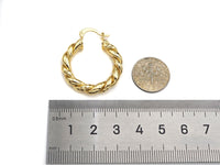 Gold Twisted Hoop Earrings, Sku#J302
