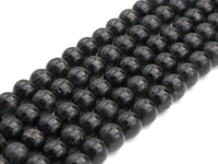 Black Mother of Pearl Beads, 6mm/8mm/10mm/12mm Round Smooth MOP, Shell Beads, Black Beads, 15.5" Full Strand, sku#U618