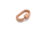 NEW Engraved Oval Shape Clasp, CZ Pave Clasp, Gold/Silver/Rose Gold/Gunmetal Carabiner Clasp, 14x23mm, sku#H205