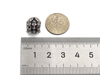 CZ Micro Pave Mask Head Spacer Beads, Antique Silver Monster Beads, Men's Findings, CZ Pave beads, Bracelet Beads,11x12x9mm, sku#Y323